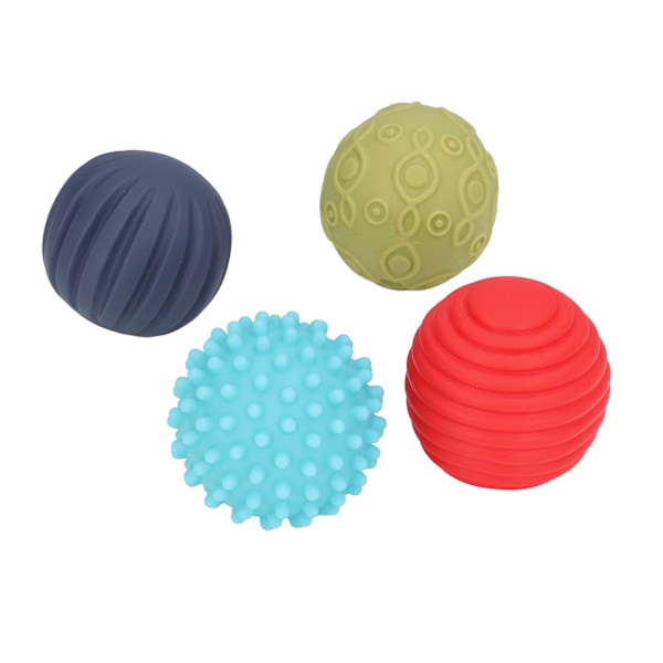 4 stk. Baby Sensoriske Bolde Teksturerede Forskellige Farve Form Palm Massage Squeeze Ball Legetøjssæt