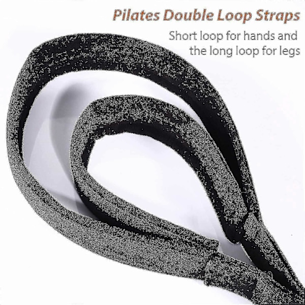 2 stk. Pilates Dobbel Løkke Stropper For Reformer, Fot Fitnessutstyr Stropper, Doble Polstrede Løkker, Yoga