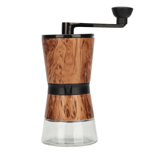 Manuell kaffekvern jevn sliping ergonomisk 8-trinns justering utsøkt utseende bærbar for camping