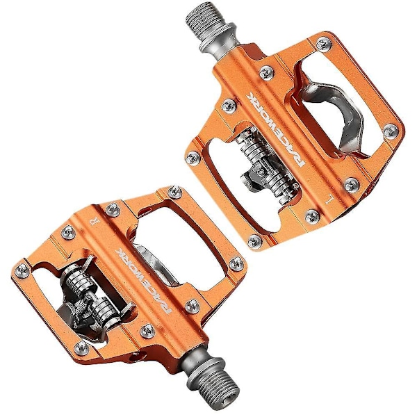 Cykelpedaler Aluminiumlegering Förseglat Lager Platt Plattform SPD Självlåsande Dubbelanvändningspedal för Landsvägs- och Mountainbikes 4-B7