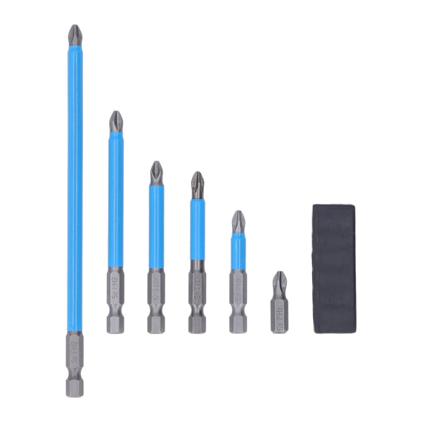 6 stk magnetiske skrutrekkerbits S2 Anti-skli hånd elektrisk drill pneumatisk elektrisk skrutrekkerbitssett