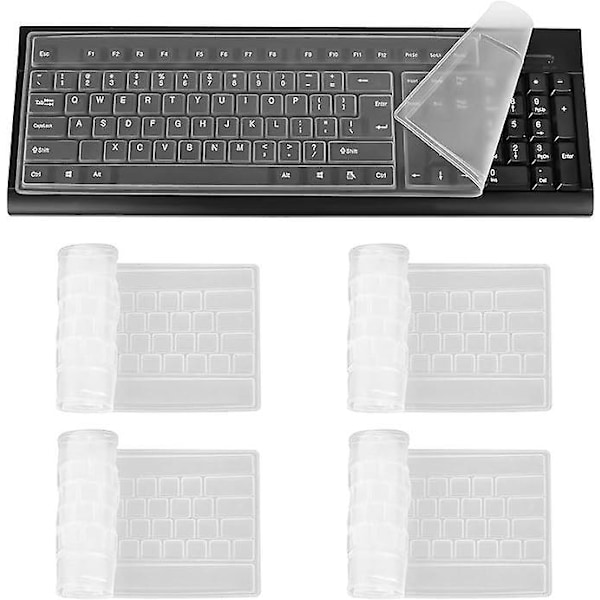 4-pack Silikon Tangentbordsöverdrag för Datortangentbord, Stationär Dator Tangentbordsöverdrag (44,5 x 13 cm)
