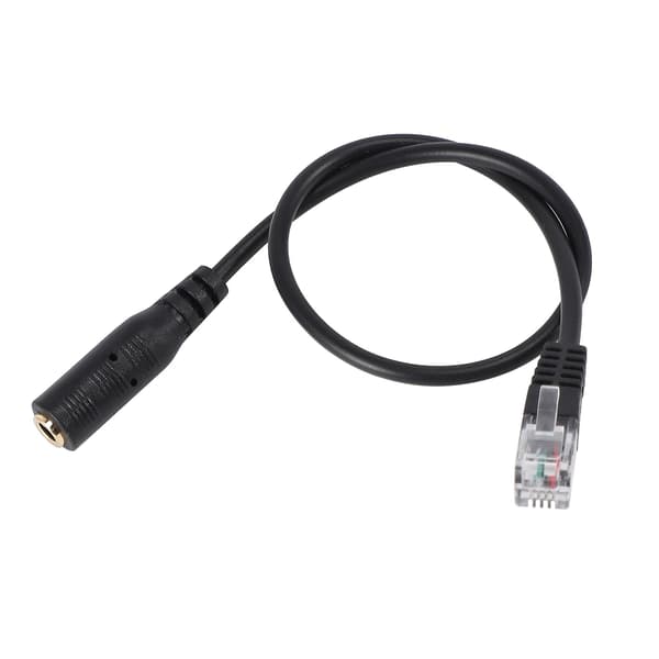 3,5 mm jack til RJ9 headset til adapterkabel til kontortelefon black