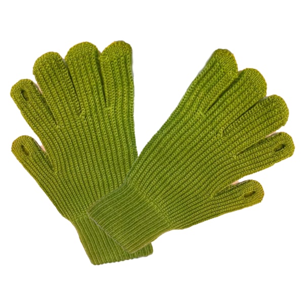 Vinterhandskar 2 fingrar exponerad design akryl fleece enfärgad lång vinter stickade handskar för utomhus inomhus grön