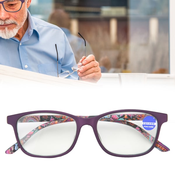 Näköväsymystä lievittävät Multifocal-lukulasit Anti Blue Rays Presbyopic-lasit (+200 violetti)