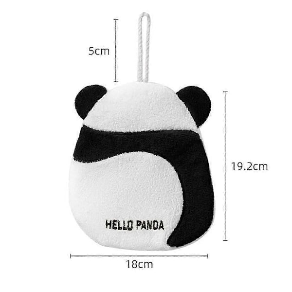 Panda Håndkle med Hengehåndkle Superabsorberende Korallfleece Kjøkken Bad Barn Rengjøring