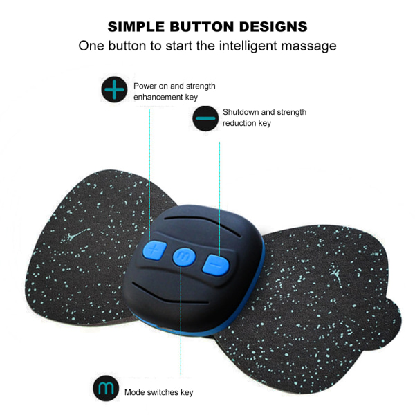 EMS Pulse Massager Mini Relive Fatigue Nakke Kroppsmuskel Massasjer Stimulator (Fjernkontroll Type)