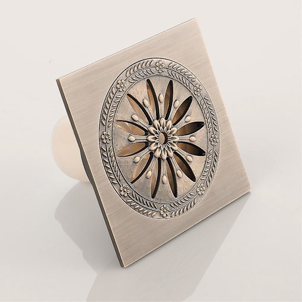 Kvadratisk brons dusjtrapp, stort 10x10cm dusjrist - Baderomstilbehør