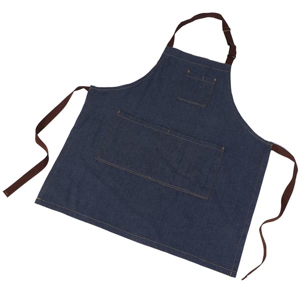 Unisex Denim Arbeidsforkle med Lommer for Tegning Maling Restaurant Kafé Servitør (Blå)