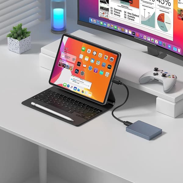 Kort USB B til USB C Kabel til Ekstern Harddisk USB 3.1 Hurtig 5 Gbps Dataoverførsel Kamera Udskiftning Kompatibel 1 Pak