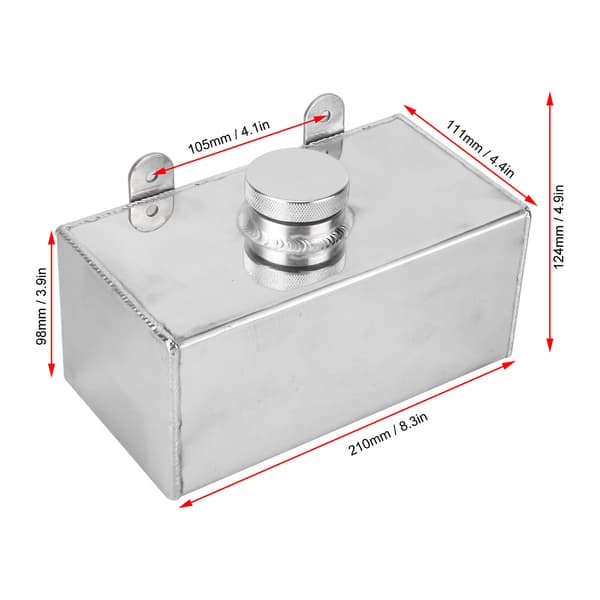 Aluminium Vinduesviskervæskebeholder 2L Poleret Intercooler Spraytank Universal Bil Dele