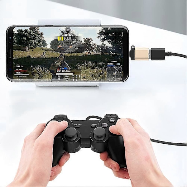 USB C - USB 3.0 -sovitin kaulanauhalla (2 kpl), USB-C - USB-A naaras OTG -sovitin USB Type C -sovitin, yhteensopiva MacBookin, Huawein ja muiden kanssa, kulta
