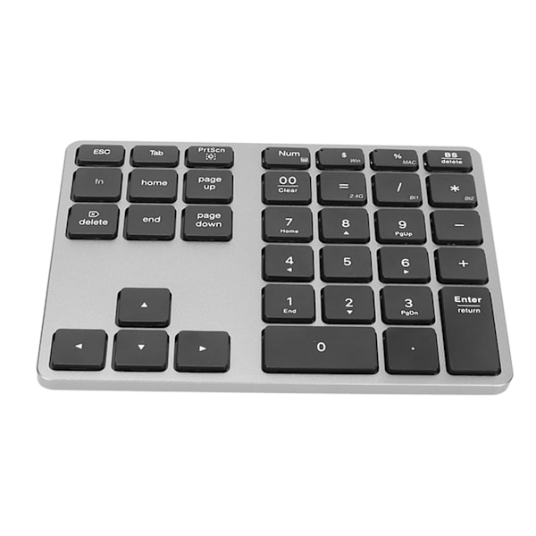 Langaton numeronäppäimistö 35 näppäintä alumiiniseos ultraohut ladattava ergonominen numeronäppäimistö pöytätietokoneelle kannettavalle tabletille harmaa