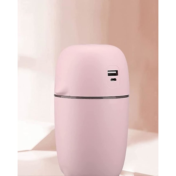 Mini Rolig Luftfuktare Rosa, Nattlampa, Automatisk Avstängning, Tyst