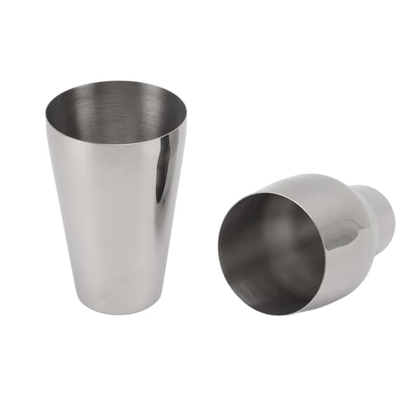 Drinkshaker i rustfritt stål, fransk stil, 2-delt Martini-mikser Drinkshaker for bar, hjem, camping, piknik, sølv