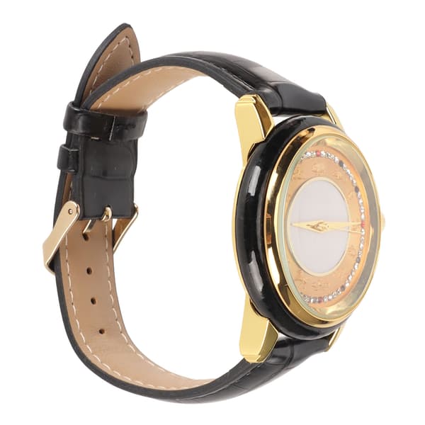 Herre Quartz Ur Moderigtigt Elegant Rhinestone Ur med PU Læderrem til Kontorarbejde