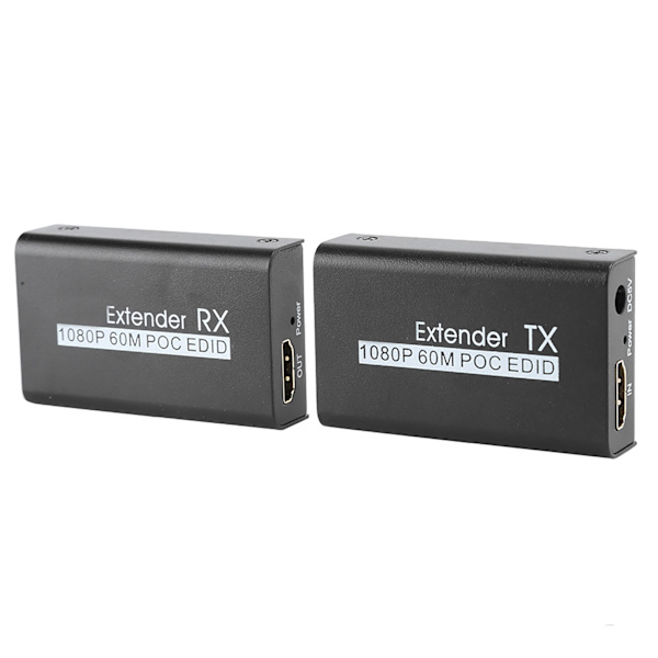 HDMI Extender 60M Internet Transmitter til POC Kabel Strøm EDID Læringsfunktion 100‑240VEU