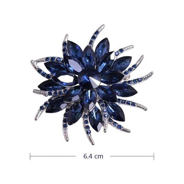 Crystal Flower Brosch - Blå