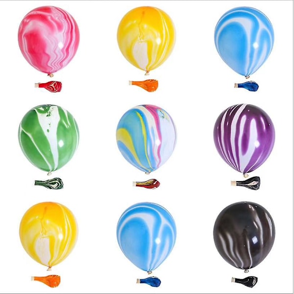 Krystalballon - 25 cm (100 Balloner pr. Pose) - Lyse Farver - Luft- og Heliumkompatibel - Festdekoration, Fødselsdagsballoner