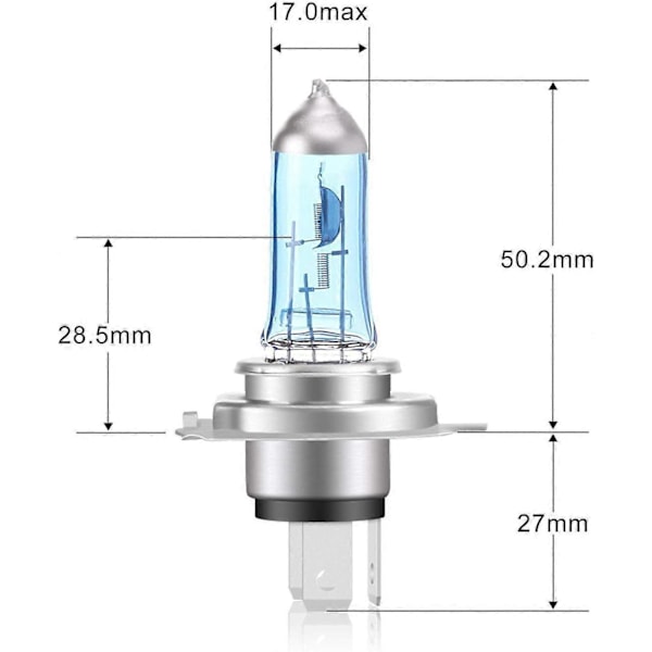 Super White 5000K 12V 100W H7 Halogeenipolttimo ajovaloon