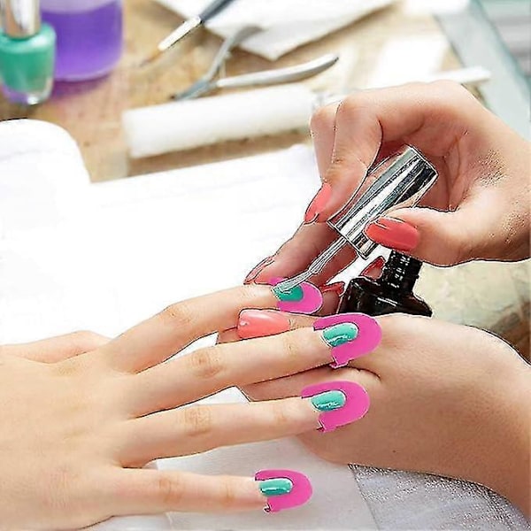 Neglelak Stencil Hjælp - Ingen Rod Manicure - Pink Plast Neglelak Stencil - Fransk Manicure Guide Zekai