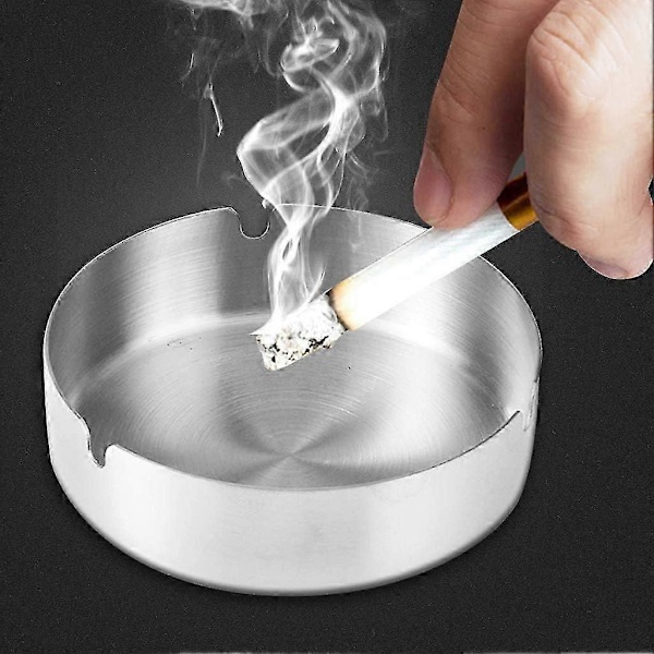 Rund Askkopp Set, Rostfritt Stål Material, Idealisk för Hotell och Restaurangbruk_SZXM