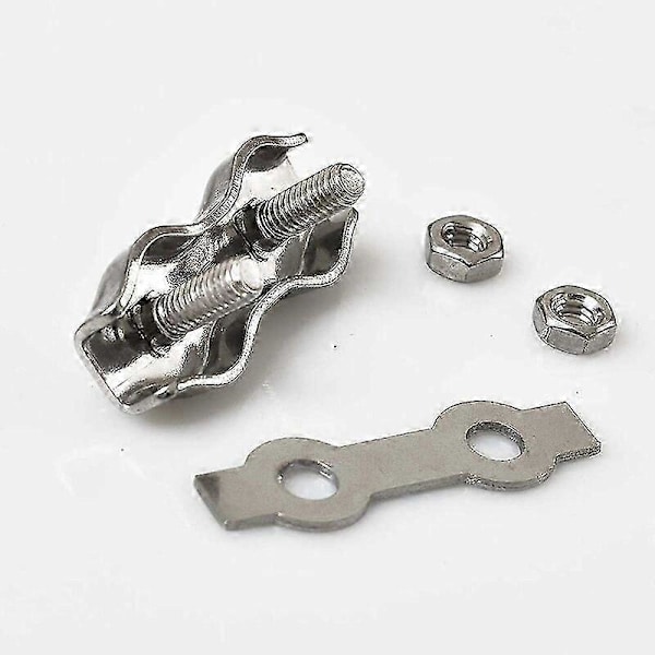 Duplex Klemmer i Rustfritt Stål Doble Kabelfester i Rustfritt Stål Tauforbinder Duplex Klemme M2 Kabelfeste For 1.5mm Metall Wire Tau Kabler