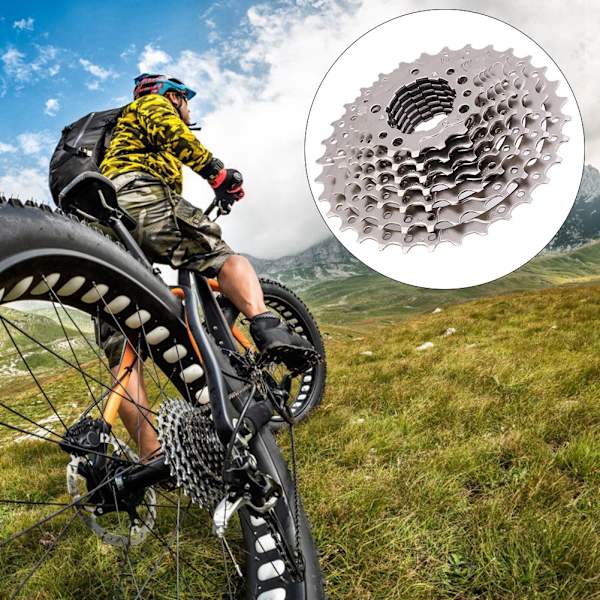 9 Speed ​​11-32T sammenleggbar sykkel stålkassett Freewheel sykkeltilbehør