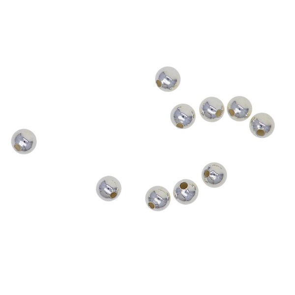 6 x 10 stycken 925 sterling silver sömlösa distanspärlor 4mm (1,2mm hål)