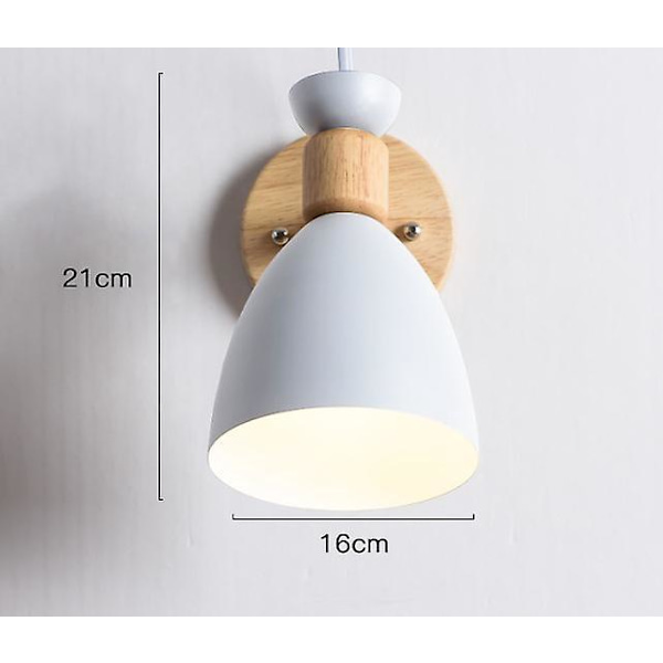 Kreativ nordisk stil vit trävägglampa för sovrum, vardagsrum, barnrum, matsal, hall och trappor