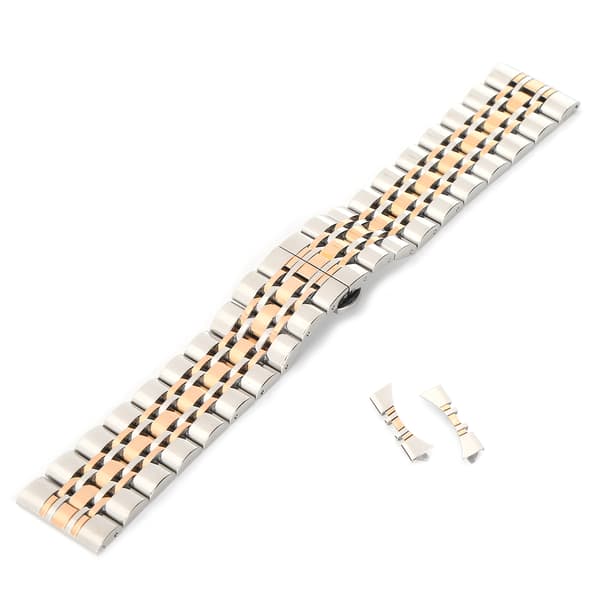 24 mm urrem i rustfrit stål Udskiftning af urrem Tilbehør til urmager Rose Gold