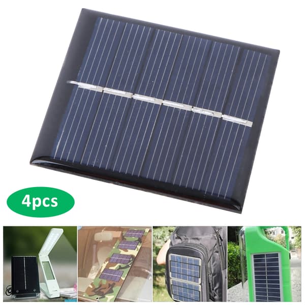 4 STK 3V 168mA Solpanel DIY Materiale Udendørs Nødoplader Bærbar Strømforsyning