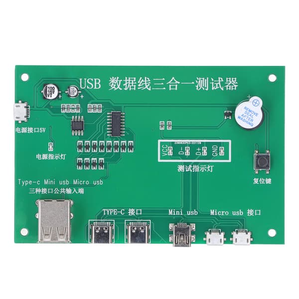 USB-kabeltester 3 i 1 testkort kortslutning åpen krets testmodul for vedlikehold