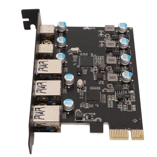 PCI Express -sovitin kortti USB3.1 High Speed 5Gbps 5 porttia Ulkoinen PCIe-verkkoadapteri Windowsille OS X:lle