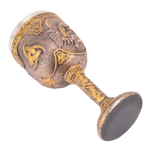 Nordisk Viking Goblet Retro Resin Rustfrit Stål Ølkrus til Cocktails Whisky Rødvin