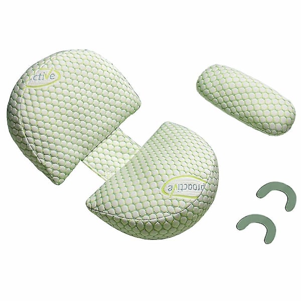 Side Sleeper Gravidepute U-formet Dobbel Kileformet Mammakpute med Justerbar Putestøtte - B11 Grønn