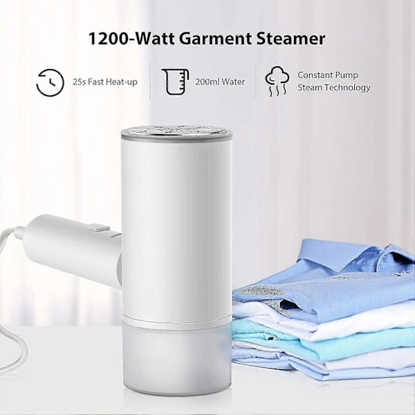 Kannettava vaatehöyrystin, 1200W 200ml matkasilitysrauta, kokoontaitettava höyrysilitysrauta 25s nopea lämpeneminen sopii kotiin ja matkoille