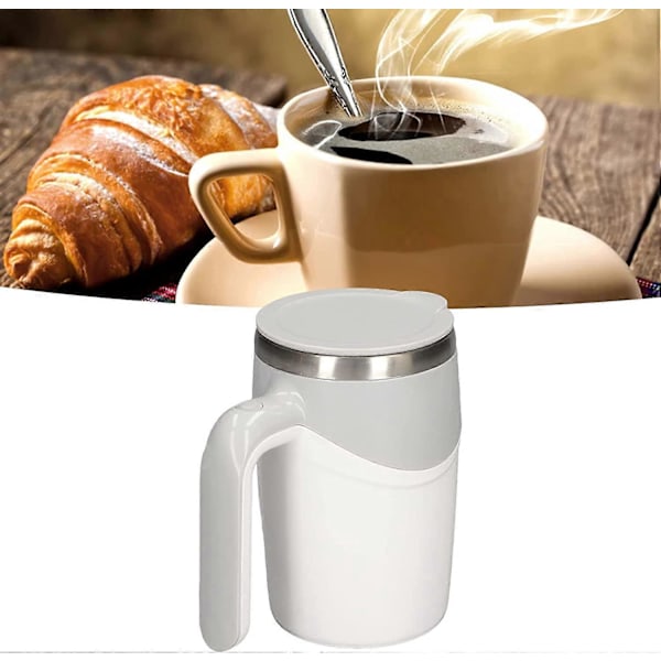 Itsesekoittuva kahvikuppi, 380 ml sähköinen monitoimikuppi 304 ruostumatonta terästä magneettinen