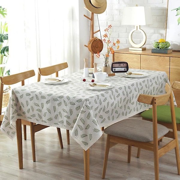 1 st Rektangulär Bordsduk Olivkvistmönster Tvättbar Dammtät Bordsduk för Kök Matsal Buffédekoration (140x180cm)
