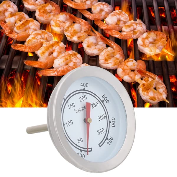 100~700℉ Rostfritt Stål BBQ Termometer Temperaturmätare Analog Urtavla Dubbel Skala