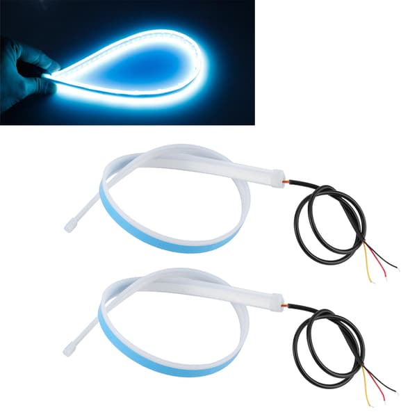 2 stk LED Dagkjørelys Sekvensiell Fleksibel Blinklysstripe 60cm / 23.6in