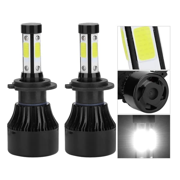 2 stk Kjøretøy X7‑COB 6500K H7 LED-frontlys Høy frontlyspære Aluminium ABS
