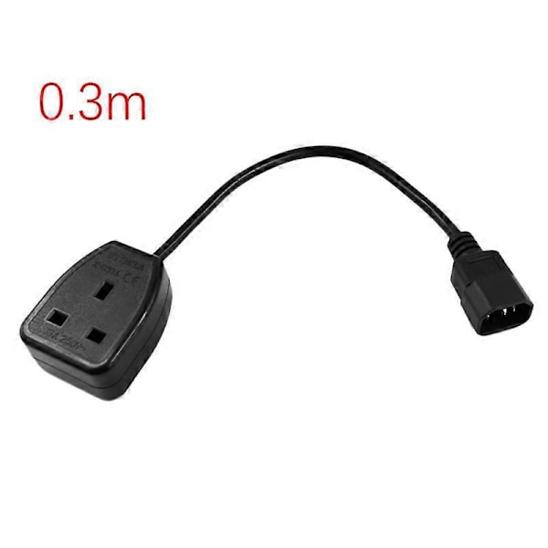 IEC C14 Hane Kontakt till 3-Pin Hona Uttag Strömadapter Kabel (0.)