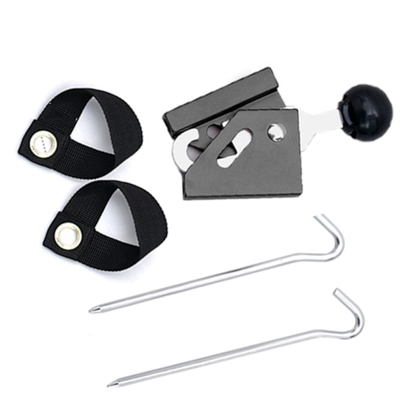 Tältstödhylsa Set Justerbar Singel Aluminiumlegering Utomhus Campingtillbehör 8mm Svart