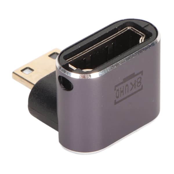 Mini HD Multimedia Interface hann til HD Multimedia Interface hunn-adapter 8K 60Hz toveis 90 graders rettvinklet adapter