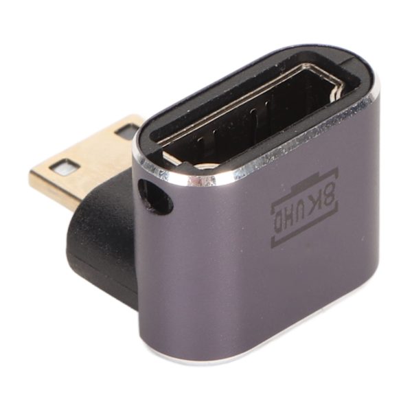 Mini HD Multimedia Interface hann til HD Multimedia Interface hunn adapter 8K 60Hz toveis 90 graders ringt vinkeladapter