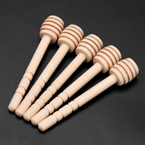 24 stk. treskje i tre for honning, syltetøy, sirup, drypp og omrøring - kjøkkenutstyr (10 cm)