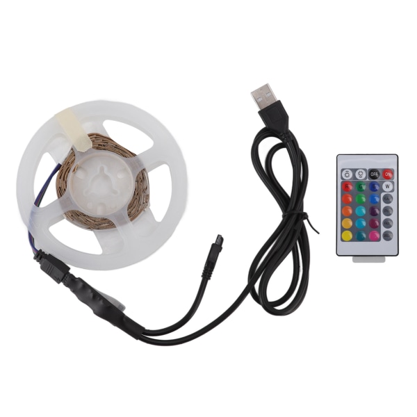 RGB LED-nauhasarja 5V USB RGB LED-nauhasarja Bluetooth-sovelluksen ohjauksella 24 näppäimen IR-kaukosäädin juhliin baariin häihin 2m / 6,6ft