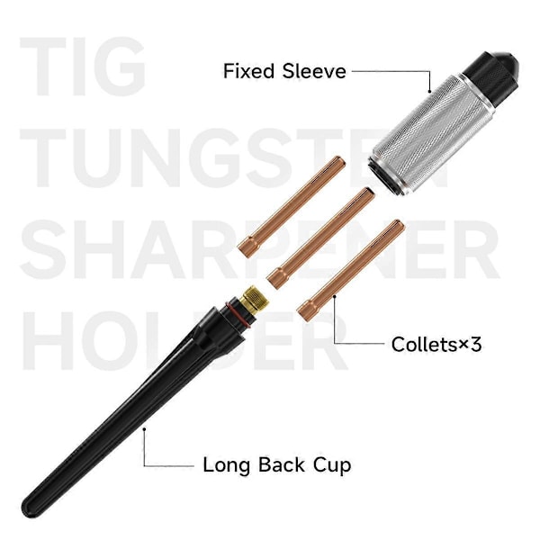 TIG Wolfram Manuell Slipeholder for 1/16 tommer 3/32 tommer 1/8 tommer