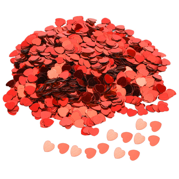 3000 stk hjerteformet konfetti bryllup valentinsdag paljetter Dryss del dekorasjonsutstyr (rød)